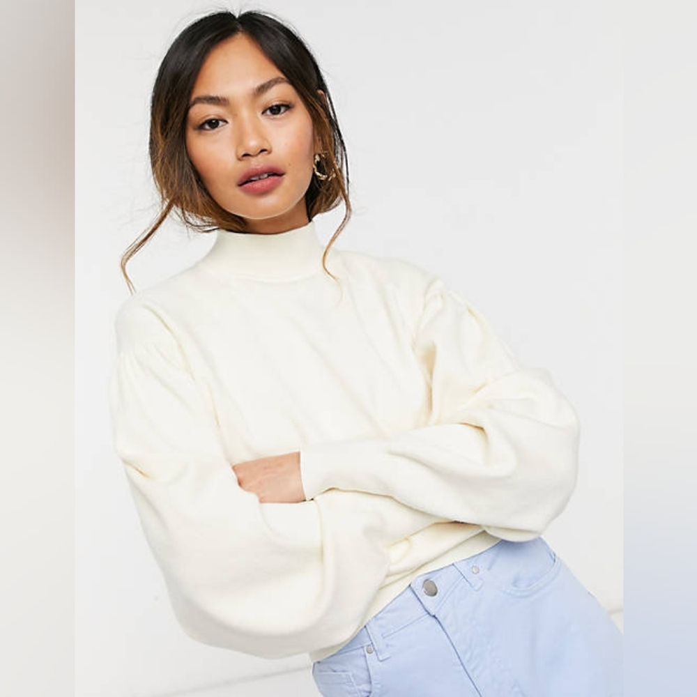 ASOS design high neck sweater with batwing sleeves